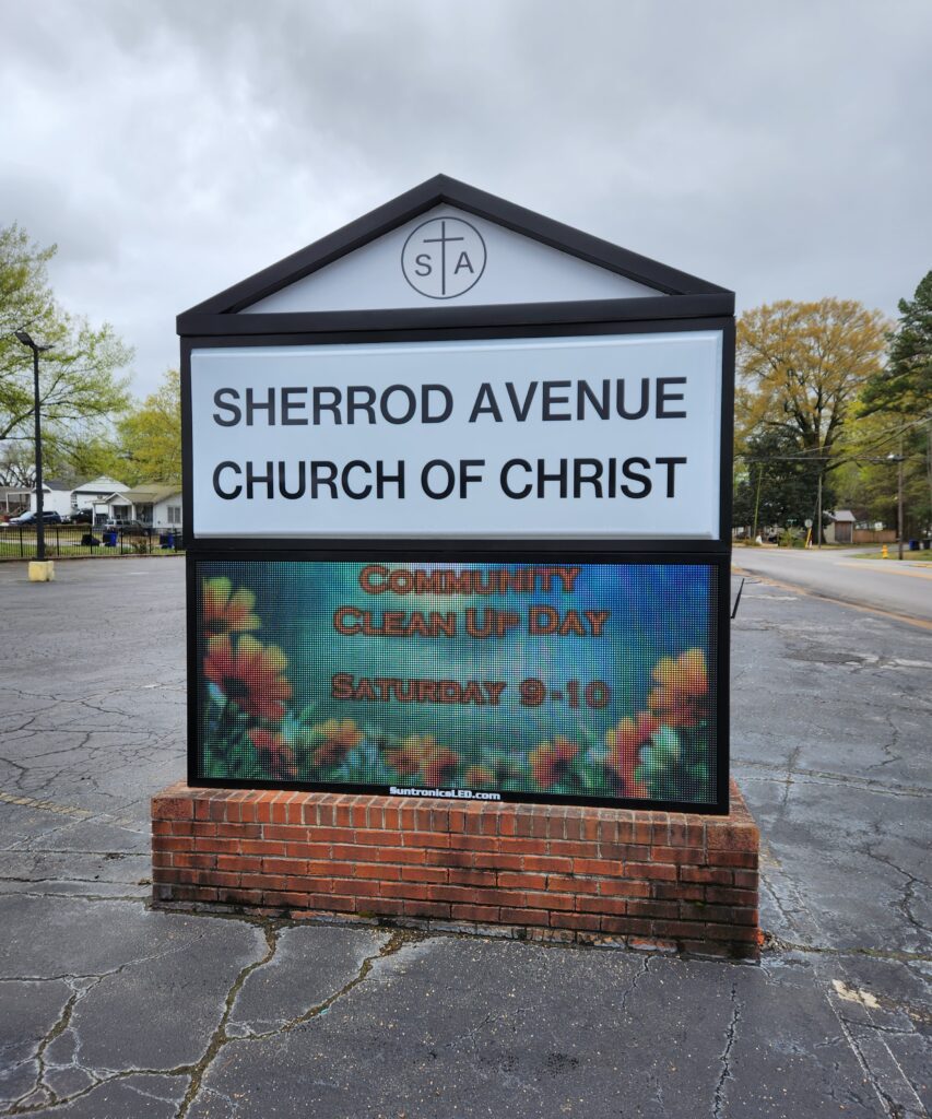 Church LED display - Sherrod Ave Church of Christ 853x1024